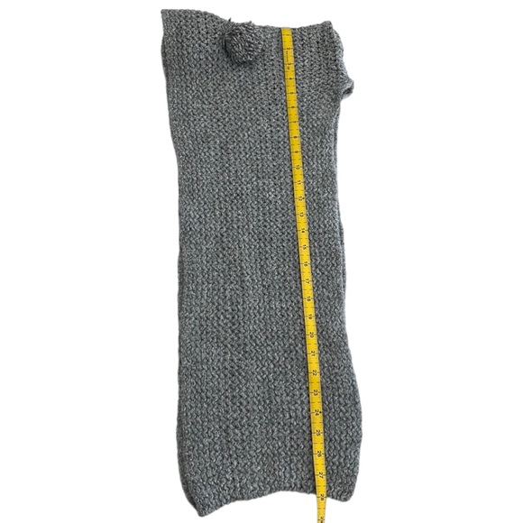 Gray Handmade Infinity Scarf with Pom Pom Ears - Picture 7 of 10